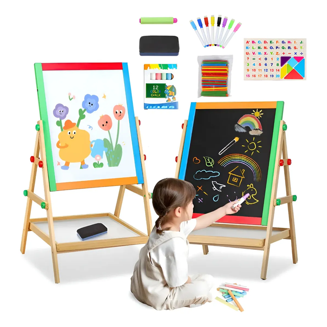 Pizarron Magnetico Caballetes Infantiles Niños Arte Juguete Xtellar negro