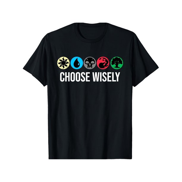 Mana Symbols Gathering Magic - Choose Wisely Blue Red Green T-Shirt