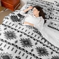 thumbnail image 4 of Homewish Triangle Rhombus Geometric 7-Piece Twin Bedding Sets,Vintage Bohemian Aztec Bedding Comforter Set,Gray White Sheet Sets For Adults,Luxury Bedroom Decor Reversible, 4 of 8