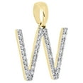 thumbnail image 2 of 10K Yellow Gold Unisex Diamond Initial Pendant Block Font Letters 0.25 Ct. | W, 2 of 3