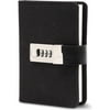 Diary with Password Lock, Fabric Hardcover Notebook Journal with Lined Pages (4" x 5.75" x 1.2")