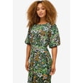 thumbnail image 3 of ellos Women's Plus Size Satin Keyhole Empire Midi Dress, 3 of 3