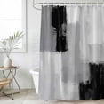 thumbnail image 1 of Extra Long Shower Curtain 72x96 Inch, Black Grey Shower Curtain Waterproof Bathroom Decor, Abstract Geometric Color Block Oil Painting Fabric Bath Curtain Set Accessories with Hooks, 1 of 6