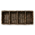 thumbnail image 5 of Casafield Set of 2 Water Hyacinth Storage Baskets with 4 Sections, Espresso - Woven Bin Organizers for Bathroom, Laundry, Pantry, Office, Shelves, 5 of 7
