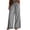 Gray#pants for women 2026#13, variant on Womens Side Split Wide Leg Pants Fringed Hem Casual Dressy Pants Cotton Linen Palazzo Pants Summer Boho Flowy Elastic Waist Trousers with Pockets Gray S