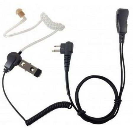 PRYME LMC-1AT01 Pro-Grade Lapel Microphone with Clear Tube earphone compatible with all Kenwood 2-pin Portable Radios.