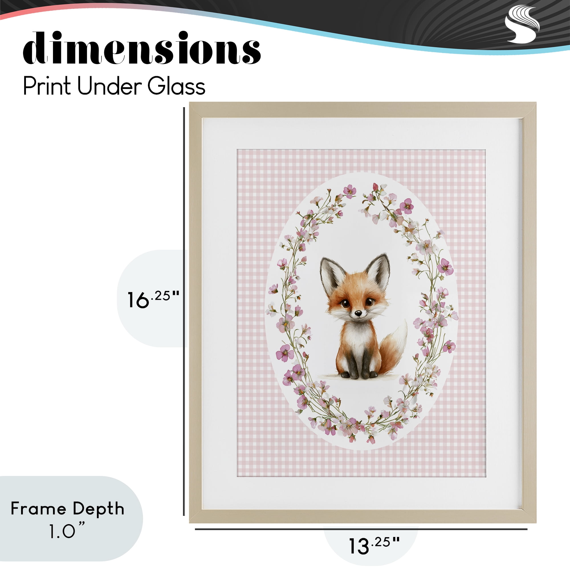 Stupell Industries Fox with Cherry Blossoms Birch Framed Print Under Glass, design by Christine Simpson Art