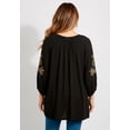 thumbnail image 3 of Roaman's Women's Plus Size Tie-Neck  Sleeve Blouse, 3 of 5