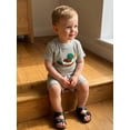 thumbnail image 4 of BemeyourBBs Newborn Baby Boy Duck Outfits Cute Infant Boys Summer Clothes Mallard Embroidered Striped Crew Neck Short Sleeve Romper and Shorts 2 Pcs Set, 4 of 9