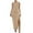 Khaki, variant on IROINNID Sheath Dress For Women Round-Neck Dress Casual Bandage Tunic Mini Dress Ankle-Length Solid Color Dress
