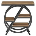 thumbnail image 4 of Fnova Side Table with Circular Metal Frame, End Table with 4-Tier Shelves for Living Room, Brown, 4 of 16