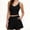 Black, variant on Amzcrzy Women Suits with Pockets Versatile V Neck Camisole Tank Top Short Pants Set Casual Solid Color Two Piece Sets for Women Summer Elastic Drawstring Ribbed Knit Lounge Sets S