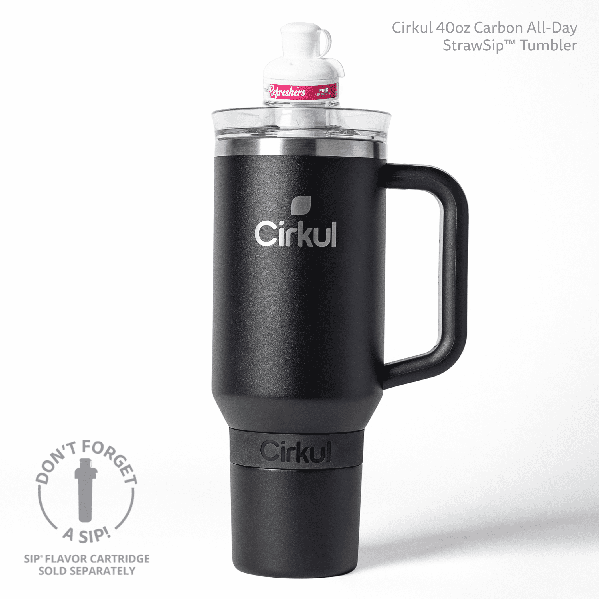 Gobelet All-Day StrawSipMC de Cirkul, 40 oz, carbone (noir)