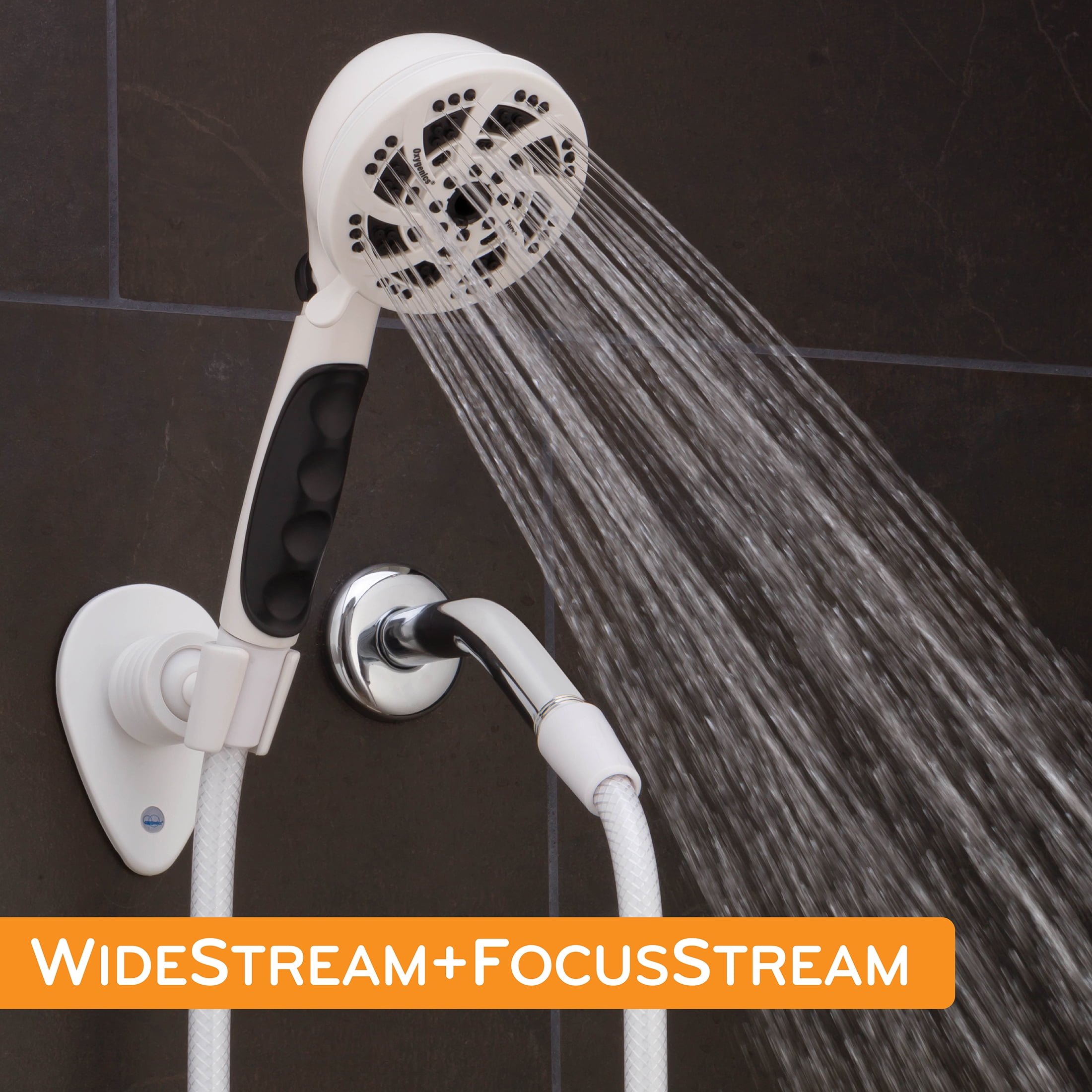 Oxygenics Fury RV Handheld Shower - 5 Spray Settings, 72" Hose, Flow Control, White, For RVs & Trailers