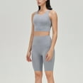 thumbnail image 4 of Sevpuikl Women's Seamless High Neck Padded Sport Bra V-Back Medium Support Athletic Tank Top Yoga Fitness workout Crop Tops, 4 of 6