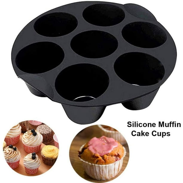 Accessoires de friteuse à air, moule à cupcake en silicone pour friteuse à  air de 18 cm ou 21 cm, moule à gâteau universel pour muffins au chocolat 