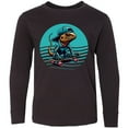 thumbnail image 3 of Inktastic Skateboarding Lizard Funny Skateboard Long Sleeve Youth T-Shirt, 3 of 5