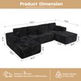 thumbnail image 3 of Ovios 133'' x 70'' U-Shaped Oversized Sectional Sofa Modern Modular Cloud Couch with Deep Seat Plush Corduroy Upholstered Large Comfy Sofa for Living Room, No Assembly, Black, 3 of 5
