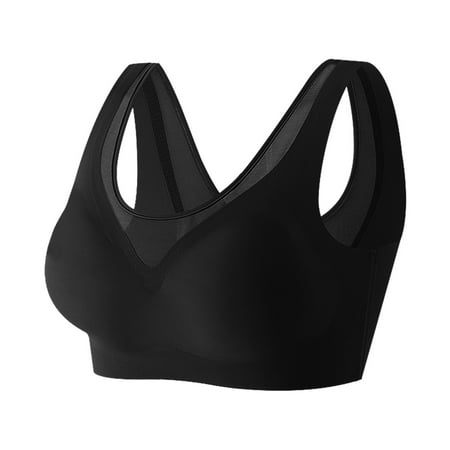 Fsqjgq Sports Bras for Women Underwear Nursing Bras for Breastfeeding Plus Size T-Shirt Bras Sports Bras for Women High Support Seamless Backless Wireless Fixed Cup Underwear Vest Bra Push Up Bra Ful