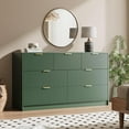 thumbnail image 3 of FURNIWAY Green 7 Drawer Dresser, Fluted Wood Clothes Storage Organizer & Cabinet for Bedroom, Modern Chest with Gold Metal Handles, Wide Dresser for Bedroom,Living Room,Hallway, 3 of 7