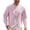 Pink, variant on Stamzod Mens Shirts Fashion Vintage Solid Color Long Sleeve Shirt Loungewear Spring Fall Casual Button Down Shirt Men Dark Blue L