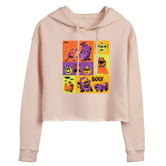 Disney Pixar - Halloween Movies Grid - Juniors Cropped Pullover Hoodie