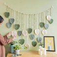 thumbnail image 4 of Eoperou Leaf Tassel Wall Tapestry Bohemian Photo Background Decoration Wood Bead Cotton Rope Hand Woven Hanging Tapestry Pendant Christmas Gift, 4 of 8
