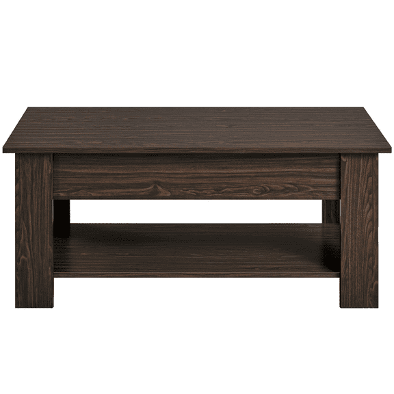 Modern 38.6" Wood Lift Top Coffee Table with Lower Shelf, Multiple Colors and Sizes