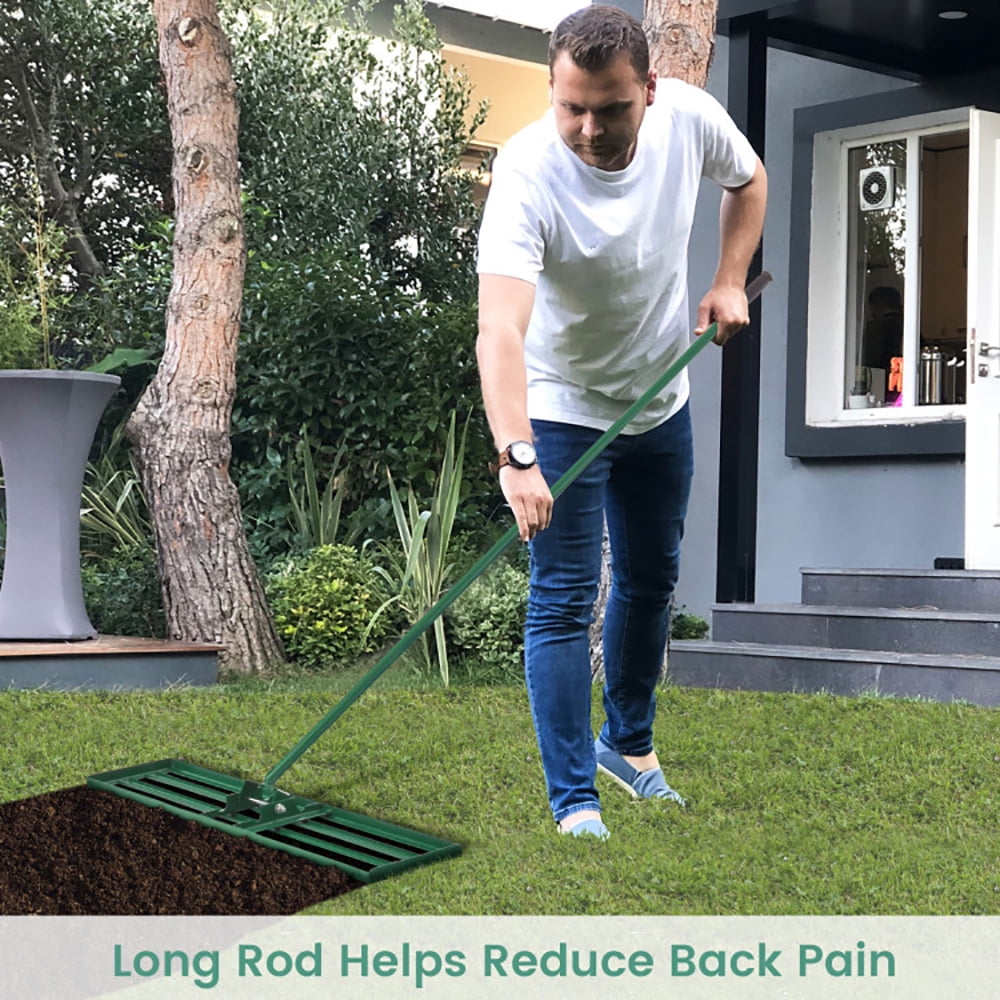 Yardi Yard 30/36/42 x 10 Inch Lawn Leveling Rake with Ergonomic Handle-42 inches, Lawn Leveling Rake, Ease Level Soil Sand Dirt Surfaces