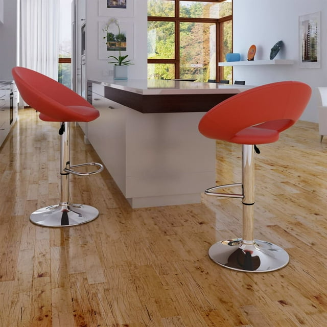 vidaXL Tabourets de Bar 2 Pcs Rouge Similicuir