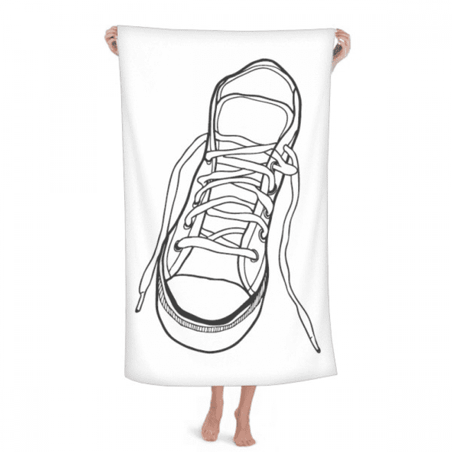 Chaussures en Toile Blanche Serviette de Bain Serviette de Toilette Douce en Coton