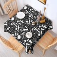 thumbnail image 2 of White Mushroom Silhouette Black Pattern Square Tablecloth,Waterproof Square Table Cover,Wipeable Spillproof Washable Table Cover for Home Kitchen Party Decor 60"x60"(152x152cm), 2 of 6