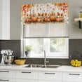 thumbnail image 4 of Orange Pumpkin Fall Curtain Valances for Windows, Kitchen Valance Window Treatments Panel 2 Pack, Thanksgiving Maple Eucalyptus Beige Rod Pocket Short Curtains for Bathroom Bedroom 60 x 18 Inch, 4 of 8