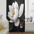 thumbnail image 6 of Gorgeous Flowers Sheer Curtains 96 Inches Long, White Gold Floral Botanicals Black Light Filering Curtains, Privacy Drapes Simi Floor to Veiling Curtain for Living Room Bedroom Large Window Treatment, 6 of 9
