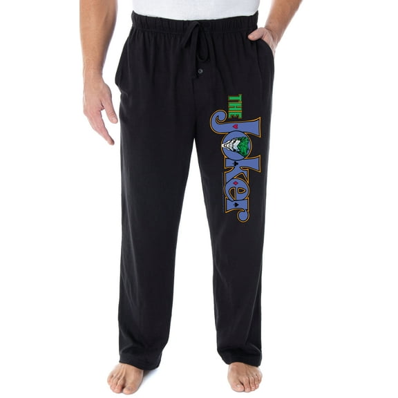 DC Comics Men's The Joker Script Logo Loungewear Sleep Bottoms Pajama Pants