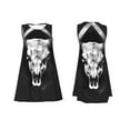 thumbnail image 7 of Daiia White Black Sheep skull Print Women's Dresses 2025 Trendy Short sleeve Dresses Casual Baggy Flowy Maxi Sun Dresses, 7 of 7
