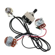 Guitar Wiring Harness Prewired Two Pickup 500K Pots 3-Way Toggle Switch Silver