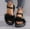 Black, variant on Aueoeo Women's Faux Furs Sandals Platforms Open Toe Ankle Buckle Strap Shoes Summer Beach Travel Fashion Sandals