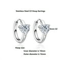 thumbnail image 5 of Cubic Zirconia Hoop Earrings for Women, Heart Star Square Teardrop Triangle Rectangle Horse Eye Round CZ Stainless Steel Huggie earrings, 5 of 7