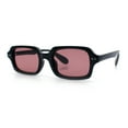 thumbnail image 5 of Hipster Narrow Rectangle Hustler Pop Color Lens Mid Temple Sunglasses Black - Burgundy, 5 of 8