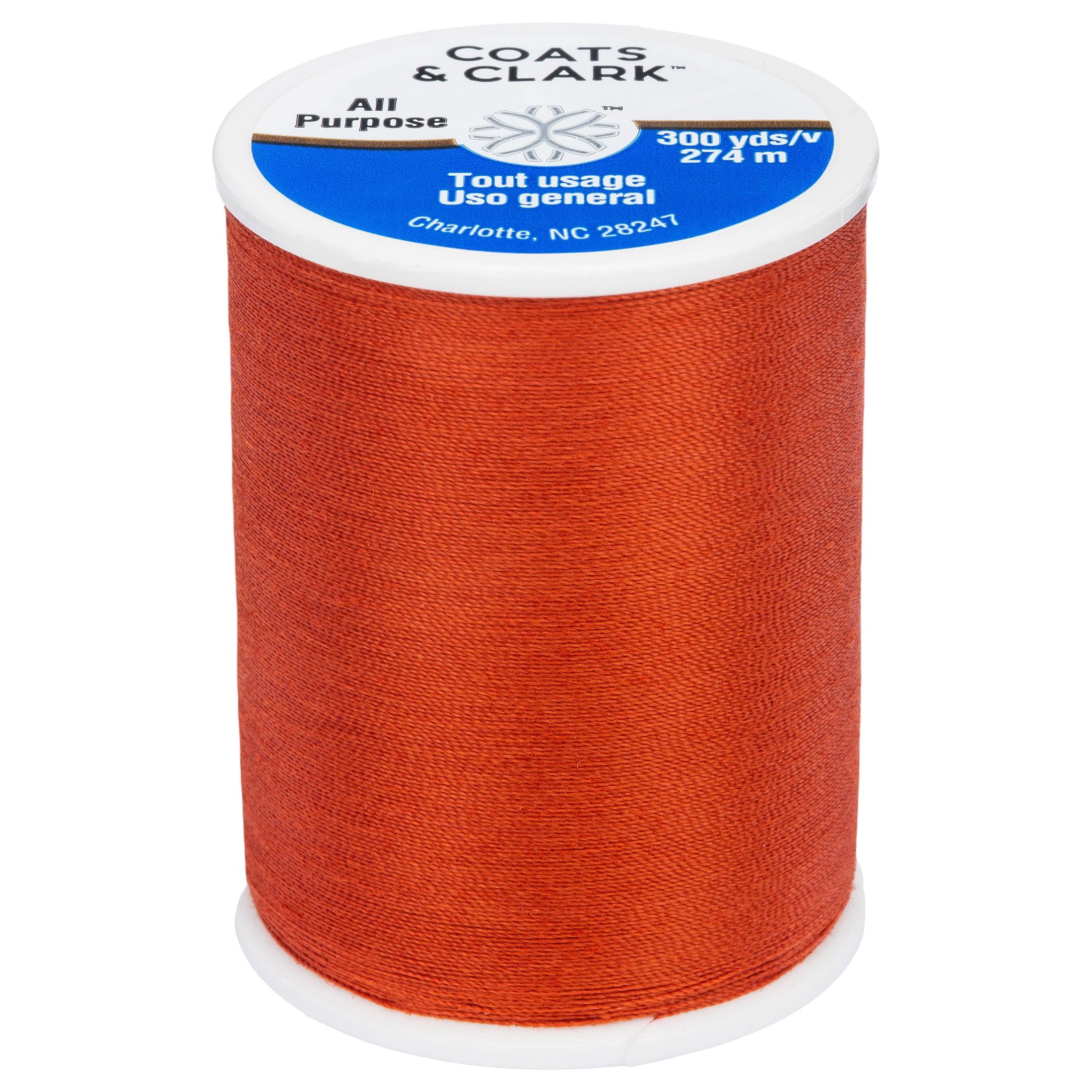(3 pack) Coats & Clark All Purpose Paprika Polyester Thread, 300 Yards