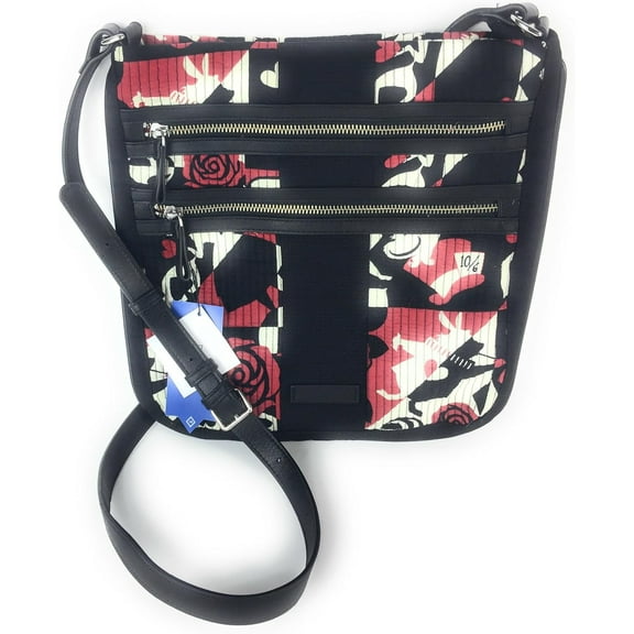 Vera Bradley Disney Alice in Wonderland Painting the Roses Red Iconic Triple Zip Hipster Crossbody Bag, Cotton, Multicolor