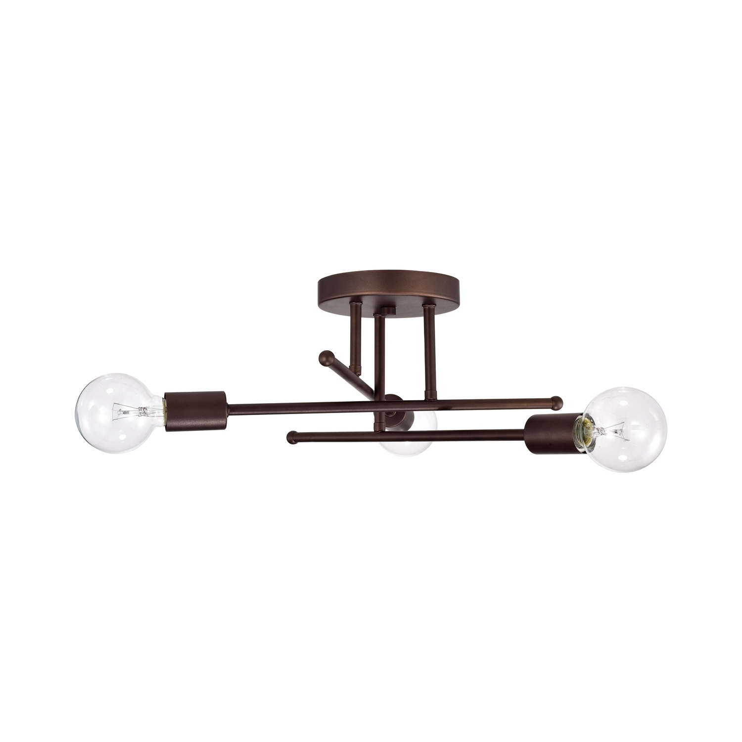 CHLOE Ironclad Industrial 3 Light Bronze Semi-Flush Ceiling Fixture 21"