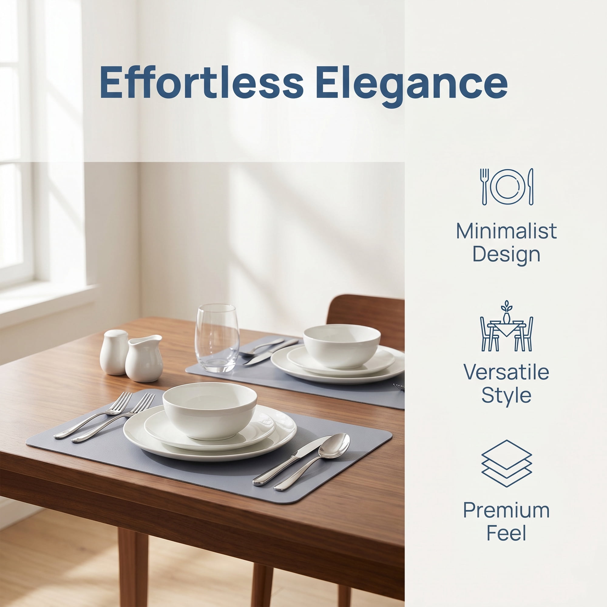 Unique Bargains 6 Pack Faux Leather Placemats for Kitchen Dining Table Decor Light Gray 17"x12"