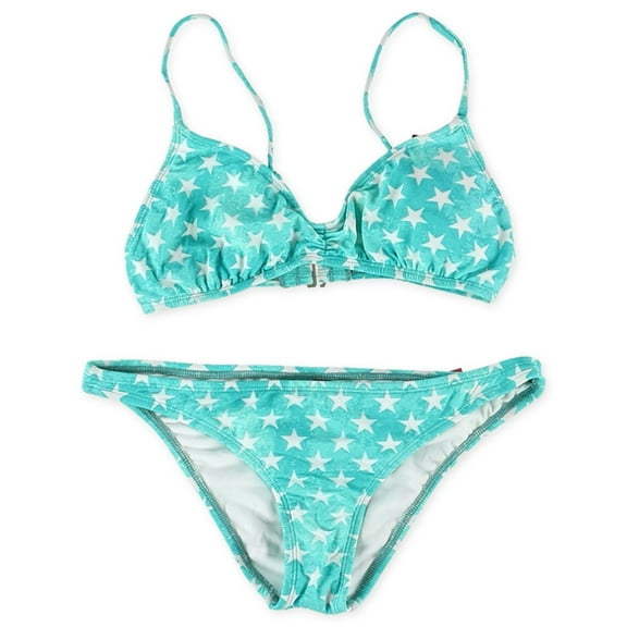 Bikini Lab Womens Bralette Skimpy Hipster 2 Piece Bikini, Green, Medium