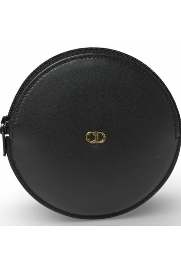 Pre-Owned Christian Dior coin case, small purse, black.
