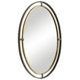 thumbnail image 2 of Benjara BM239289 Sleek Open Double Metal Frame Oval Mirror, Rustic Bronze, 2 of 5