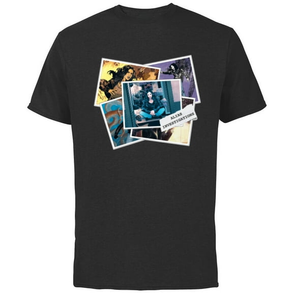 Marvel Jessica Jones Alias Investigations Photos - Short Sleeve Cotton T-Shirt for Adults - Customized-Black