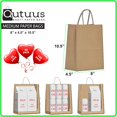 thumbnail image 3 of Sturdy Kraft Paper Tote Bags, 25 Pcs Reusable Multi-Purpose Bags, Natural Brown with Handles, Heavy-Duty for Grocery, Retail, and Creative DIY Projects, 3 of 6