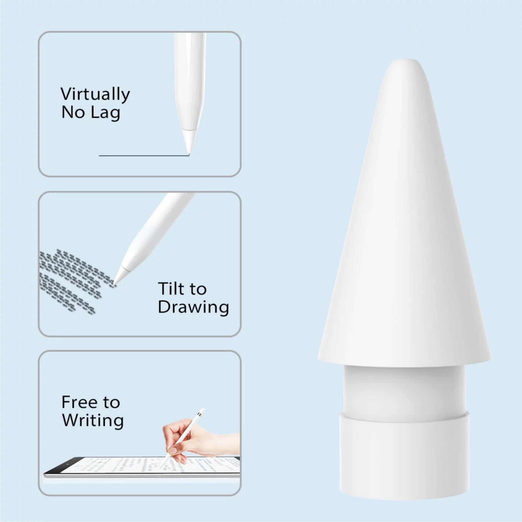 Upgraded 2 Pack Pencil Tips for Apple Pencil ,No Wear Out Fine